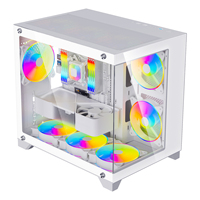 AntarcChill High Quality Tempered Glass USB Computer Gaming Cases Esports Micro ATX Sea View Pc Cabinet With RGB Cooling Fans