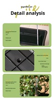 P80-2 Jardinera Elevada de Plástico de Venta Caliente con Autorriego, Kit de Jardinera Elevada de Plástico con Patas y Orificios de Drenaje para Flores