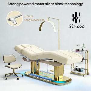Newest Design <b>Adjustable</b> Massage <b>Table</b> 4 Motors Electric Beauty Spa Heated Bed Modern Facial Eyelash Examination <b>Table</b> - Product Image 4