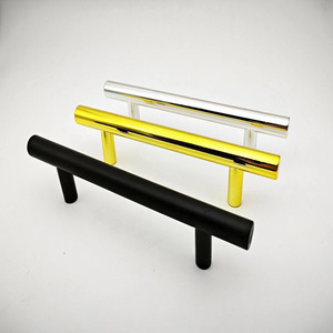Gagang Pintu Lemari Dapur Modern Mewah Ringan Silinder Imitasi Emas Krom Hitam Plastik ABS Sederhana - Product Image 3