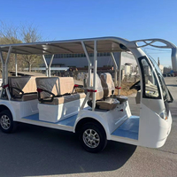 Bus de tourisme électrique Renqi 8 places à toit ouvert, sans porte, basse vitesse, moteur AC 4KW, batterie 72V 100Ah, pour zones touristiques