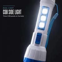 Lampe torche portable à double lumière COB en plastique, rechargeable par Type-C et solaire, pour le camping, les situations d'urgence et les activités de plein air