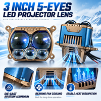 Projecteur LED 3 pouces Dragon Ball 5 yeux pour phare de voiture, retrofit SFIDA 6000K, éclairage 1,5 km