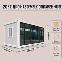 Maison conteneur en acier détachable portable de 20 et 40 pieds, maison conteneur modulaire préfabriquée en verre, facile à installer
