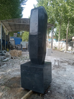 Sculpture intérieure traditionnelle en granit noir, 240 cm de haut, sculptée à la main, surface polie, écologique et durable, garantie de plus de 5 ans