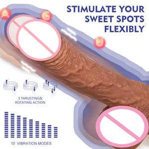 Peeds 3 ruhuesing dudult duex roroducts eating ototating iliilicono ACK Enis leclectric Realistic ilildo Vibrator - Product Image 1