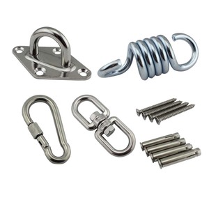 Kit de Herrajes de Acero Inoxidable para Silla Colgante con Mosquetones y Tornillos para Hamaca, Columpio y Suspensión en Exteriores - Product Image 1