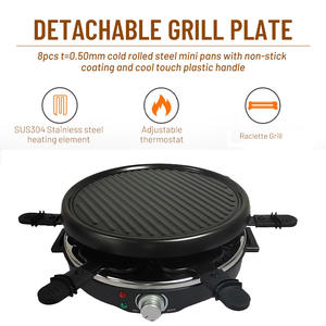 Plaque détachable antiadhésive, barbecue électrique d'intérieur sans fumée, <span class=keywords><strong>raclette</strong></span>, grill coréen, plaque chauffante pour la maison, pour le fromage, le chocolat - Product Image 4