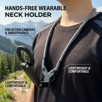 Support magnétique à suspendre autour du cou pour téléphone portable avec fonction trépied, perche à selfie vidéo pour utilisation au lit