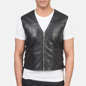 Factory Supply Comfortable Lightweight Leather <b>Vests</b> New Arrival Custom Made Plain Dyed Men Leather <b>Vest</b> Made in Pakistan - Product Image 3