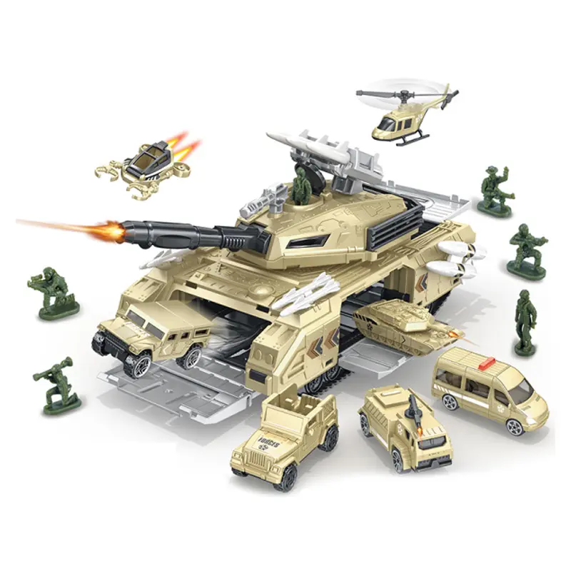 Indoor neue Kinder DIY Militär Panzer Auto Modell Schwerkraft Schiebe speicher Engineering Auto Feuer Spielzeug Junge Multiplayer-Spiel