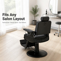 Fauteuil de barbier hydraulique robuste en cuir PU, rotation à 360°, capacité de 500 lb, pour salon de coiffure, fauteuils de barbier pour hommes, Silla De Barberia