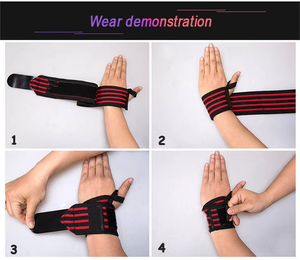 Nhiệm vụ nặng nề phòng tập thể dục dây đai với ngón tay cái vòng, Unisex làm việc ra bảo vệ trọng lượng thoáng khí nâng cổ tay kết thúc tốt đẹp - Product Image 5