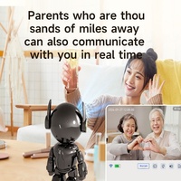 Caméra Robot WiFi Électroplaquée pour Usage Domestique, Vision Nocturne 1080p, Moniteur Bébé Sans Fil avec Microphone Intégré, Détection d'Alarme et Stockage Cloud
