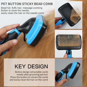 3点セット ペットグルーミングツールキット 犬猫用デマッティングツール スリッカー アンダーコートレーキ＆バスブラシ - Product Image 4