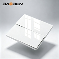 BAOBEN - Panel de Interruptores y Enchufes Domésticos Tipo 86 de 16 A, Blanco, Ultrafino, de Vidrio Templado, con Fuente de Alimentación USB-C, Interruptores de Pared