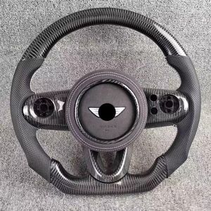 พวงมาลัยรถยนต์ทำจากคาร์บอนไฟเบอร์ประสิทธิภาพการเย็บสีขาวตัดกันพวงมาลัยสำหรับมินิ F55 F56คูเปอร์ - Product Image 2