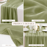 Nappe de table en mousseline transparente en gros pour décoration de mariage, fête, événement – Taille et couleur personnalisables – Décoration de table en gaze