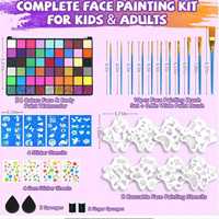 Kit complet de peinture faciale hydrosoluble en gros, logo personnalisé, non toxique, ensemble de peinture corporelle pour Halloween, approvisionnement en vrac