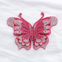 Applique en tissu en forme de papillon 3D avec strass colorés Selina Crystal, à coudre, écologique, pour les couvre-chefs, les sacs, les vêtements