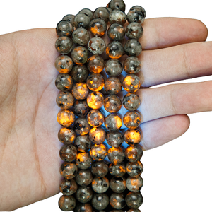 Perles <span class=keywords><strong>de</strong></span> <span class=keywords><strong>pierre</strong></span> naturelle <span class=keywords><strong>de</strong></span> haute qualité <span class=keywords><strong>de</strong></span> 4 à 12 mm, pierres <span class=keywords><strong>de</strong></span> flamme Yooperlite, perles rondes en vrac pour la fabrication <span class=keywords><strong>de</strong></span> colliers et <span class=keywords><strong>de</strong></span> bracelets - Product Image 4