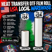 Rouleau DTF Film PET 60 cm * 100 m Simple Double Face 100 Mètres 75 µ Film de Transfert Thermique PET Blanc DTF pour Impression T-shirts