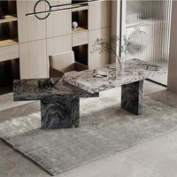 Bureau de direction en marbre naturel de luxe, bureau moderne pour la maison, pour utilisation en villa, couleur grise
