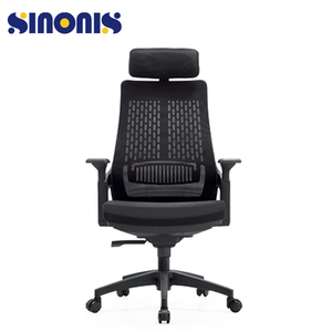 Chaise de bureau Sinonis noire ergonomique en maille confortable pour le travail - Product Image 2