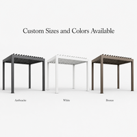 Pergola motorisée à lames orientables pour jardin, cour, aluminium, faible entretien, pergola de terrasse extérieure
