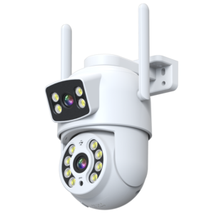 Tùy chỉnh ống kính kép 3MP + 3MP phát hiện chuyển động IP66 không thấm nước Máy ảnh ngoài trời tầm nhìn ban đêm hai cách âm thanh thông minh Wifi PTZ máy ảnh - Product Image 1