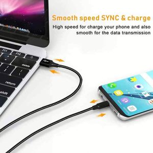 สาย USB Type C ยาว 3 ฟุต 6 ฟุต สายชาร์จแบบถักไนลอน USB A to USB C ใช้ได้กับ S10 S10+ S9 S8 Plus สำหรับโทรศัพท์ 15 16 - Product Image 6
