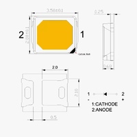 2835 Puce Lumière Pcb 2V 3V 3014 3030 3528 3535 5050 3535 5050 0.5W 1W Jaune Blanc Rouge Vert Bleu RGB Diode SMD LED Puce
