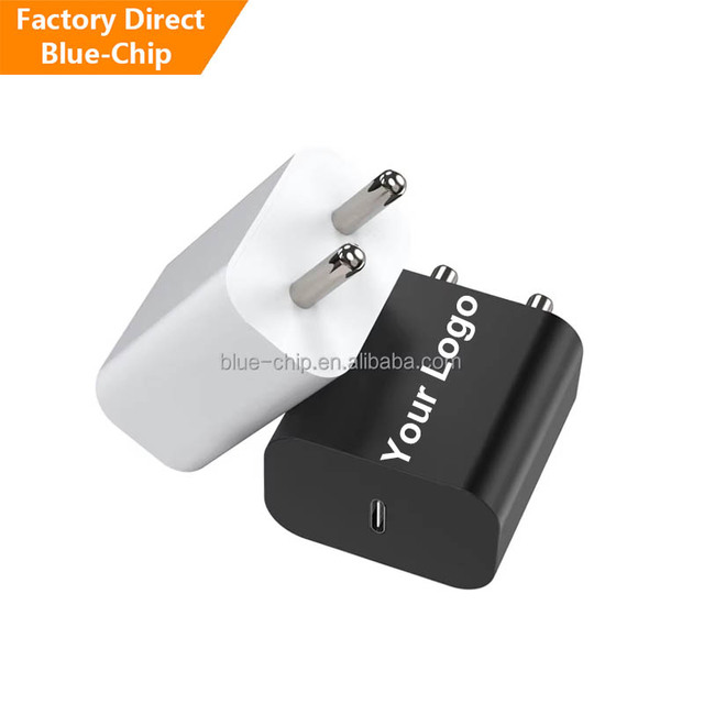 Wholesale PD 20W Fast Charger Type-C Port Power Adapter 5V 3A Indian Wall Charger for Iphone Samsung Cellphone
