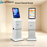 à commande automatique pour PC à écran tactile debout de 32 pouces, Kiosque interactif d'imprimante Android POS en libre-service