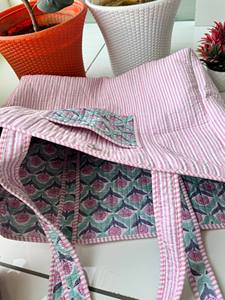 Elegant Style Shopper Tote <b>Bag</b> <b>Lightweight</b> Machine Quilted Handmade Hand Printed Weekend <b>Bag</b> Large Carry <b>Bag</b> Indian Handprinted - Product Image 5
