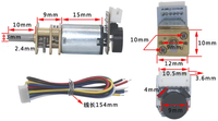 Micro-moteur à engrenages GA12-N20 avec encodeur à effet Hall - Réducteur de précision à courant continu
