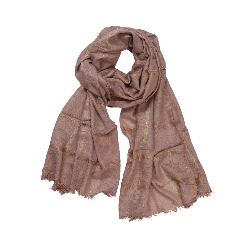 2021 Women's Camel Printed Flashing Long Scarf Plain Style for Adults for Spring Season