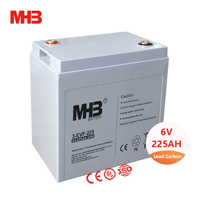 Mhb 3-Evf-225 6V 225ah Solar Lead Carbon Motive Battery for Electric Road Vehicles