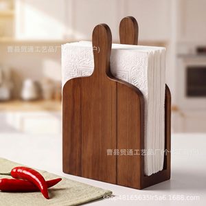 Portarrollos de madera con forma de tabla de cortar, organizador de escritorio, diseño moderno para mesa de comedor, dispensador de papel - Product Image 3