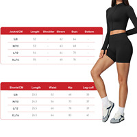 Ensemble de sport pour femme : Haut court côtelé, veste de course ajustée, leggings de yoga sans couture à taille haute élastique, tenue de fitness douce