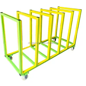 Wholesale 5 grids cargo storage rack warehouse metal transport trolley vertical steel storage cart for screen