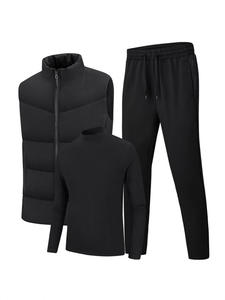 Ensemble trois pièces <span class=keywords><strong>de</strong></span> sport décontracté pour <span class=keywords><strong>homme</strong></span> Gilet respirant à séchage rapide Pantalon pour le printemps, l'automne, l'hiver Usage quotidien Logo coupe-vent - Product Image 5