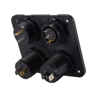 Adaptateur de prise de chargeur de voiture 4 en 1 étanche à double port avec voltmètre et interrupteur marche-arrêt pour moto, bateau, camping-car, VTT