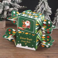 Boîte cadeau de Noël en papier pour bonbons, avec poignée, pour friandises, chocolats, fruits et cadeaux de fêtes