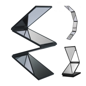 Miroir cosmétique pliable noir HQ Mixed Proc Discount, pliable en quatre parties, extensible à 360 degrés, outils de coupe de cheveux - Product Image 2