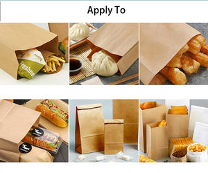 Bolsa de pan de papel Kraft personalizable embalaje de alimentos para llevar biodegradable sin asa para entrega y almuerzo - Product Image 2