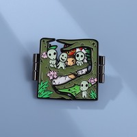 Broches à charnière double face au design amusant, en alliage de zinc lumineux, épingle de revers en émail doux pour fille de loup et anime