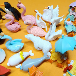 Оптовая продажа, миниатюрные фигурки животных, игрушки, каваи, мультфильм, детский домашний декор, банный шар, игрушки из смолы, пластиковые поделки, пингвин, птицы, Лебедь - Product Image 6
