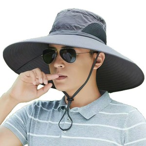Sombrero de Pescador para Hombre Xi Boyu, Ala Extra Grande de 15 cm, Protección Solar, para Senderismo y Pesca al Aire Libre, Color Sólido, Poliéster, Parte Superior en Forma de Domo, Diseño de Parches - Product Image 5