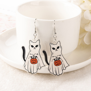1 par de pendientes de gota de basura de mapache, fantasma acrílico para mujer, regalo de cumpleaños - Product Image 3